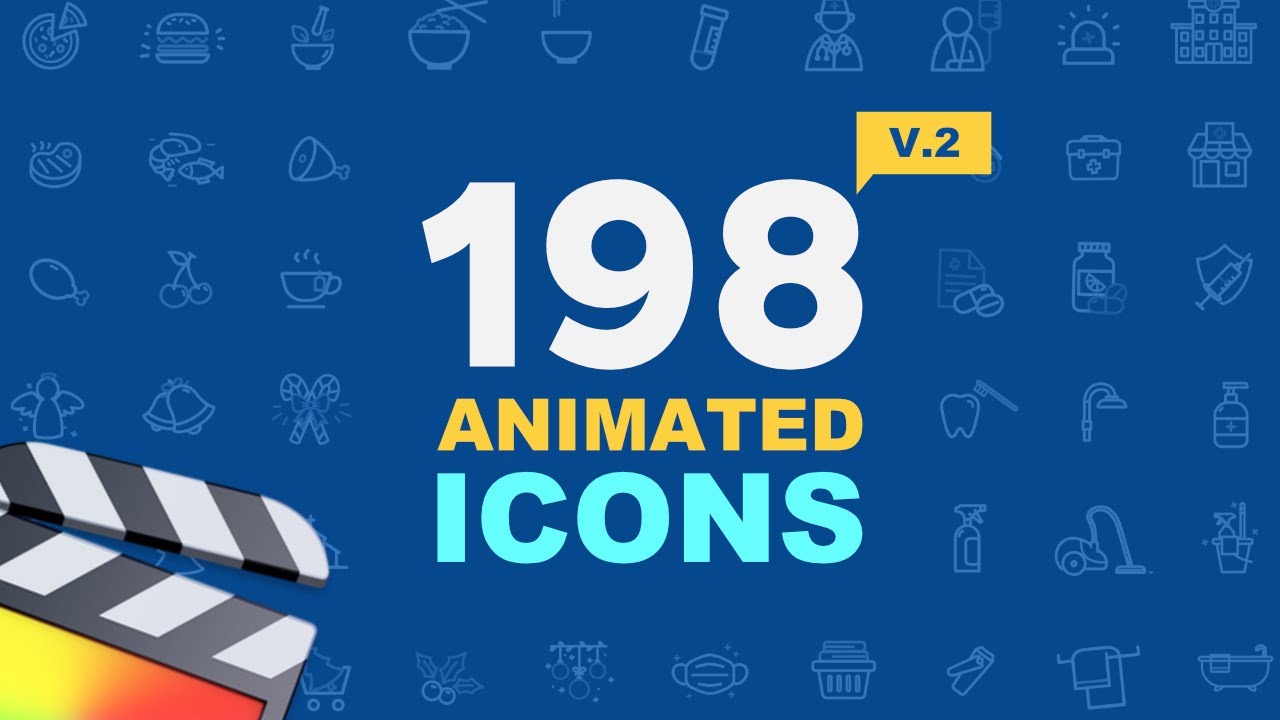 198 Animated Icons Bundle for Final Cut Pro  | New Update V.2