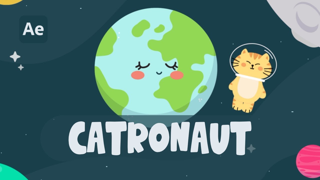 Catronaut Floating in the Galaxy Animation - After Effects Tutorial #81