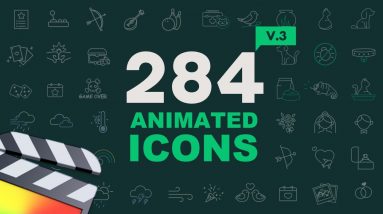 Animated Icons Bundle V.3 - Final Cut Pro Templates (86 New Icons - Game, Pets, Weather & Wedding)